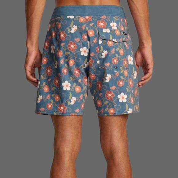 RVCA Men's Fixed Waist 18" Boardshort Altas Trunk Multicolor Floral Size 38 NWT - Picture 8 of 8